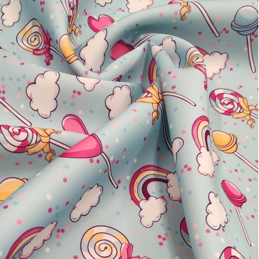 Атлас стрейч Linda с яркими леденцами