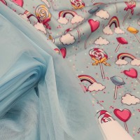 Ткань костюмно плательная Неопрен с принтами