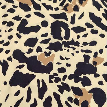 Атлас стрейч Linda с принтом леопарда