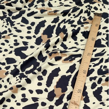 Атлас стрейч Linda с принтом леопарда