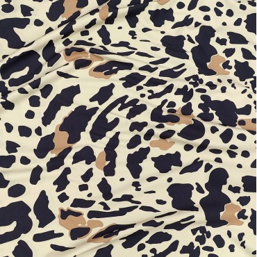 Атлас стрейч Linda с принтом леопарда