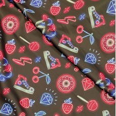 Неопрен с принтом неоновые рисунки