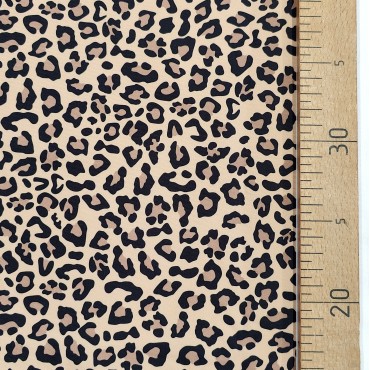 Атлас матовый Абрахам леопардовый принт