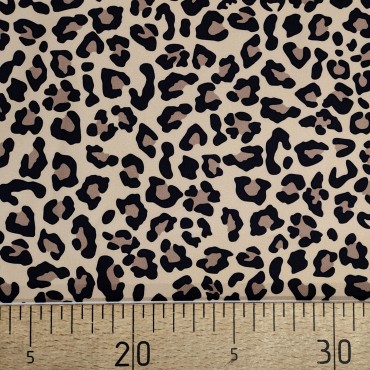 Атлас матовый Абрахам леопардовый принт