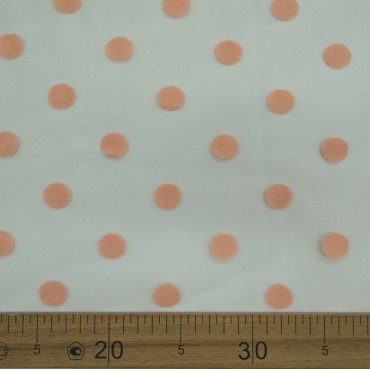 Фатин в горошек пудрово персиковый цвет 7L