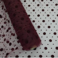 Фатин с горошками бордовый цвет 49L