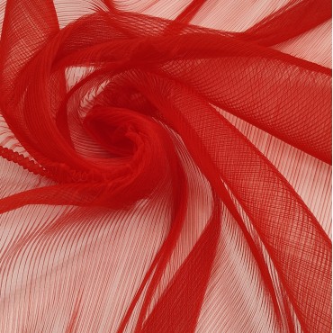 Фатин плиссе красный цвет 43