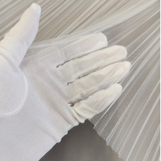 Фатин плиссе молочный цвет 2.1