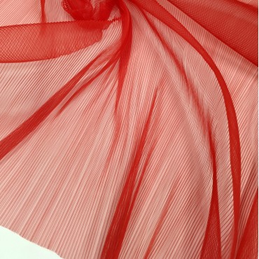 Фатин плиссе красный цвет 43