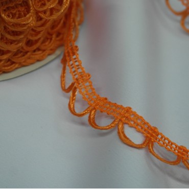 Тесьма декоративная Петельки - цвет оранжевый