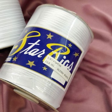 Косая бейка атласная белый цвет