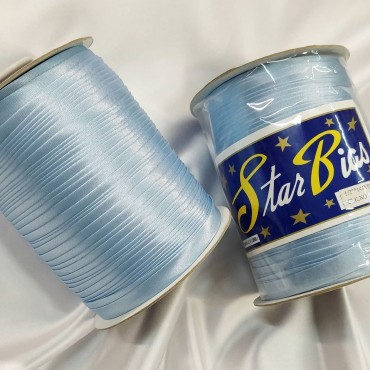 Косая бейка атласная голубой цвет