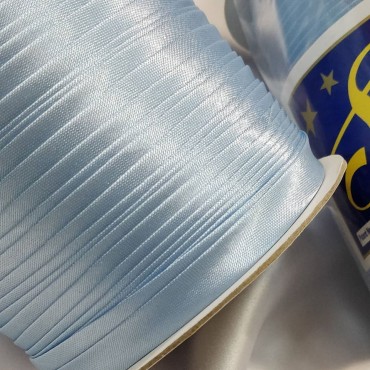 Косая бейка атласная голубой цвет