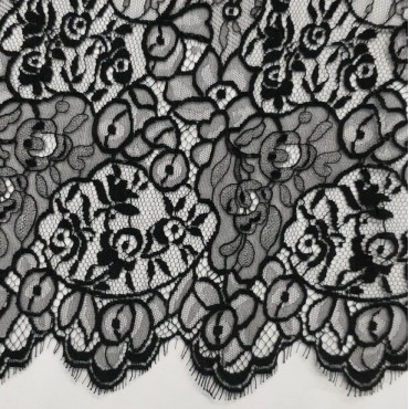 Гипюр Шантильи черный цвет