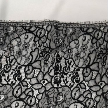 Гипюр Шантильи черный цвет
