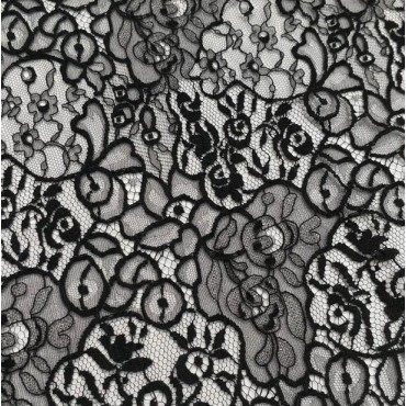 Гипюр Шантильи черный цвет
