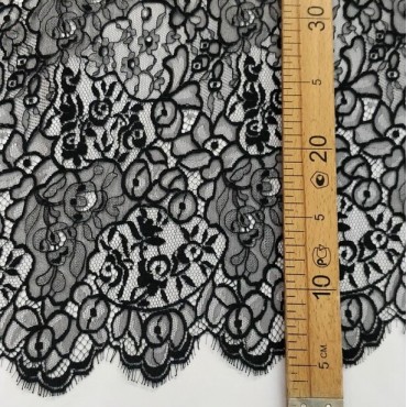 Гипюр Шантильи черный цвет