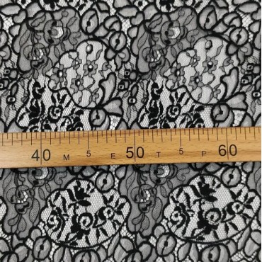 Гипюр Шантильи черный цвет