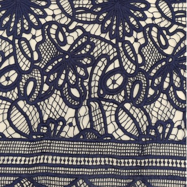 Гипюр макраме темно синий цвет