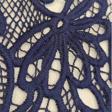 Гипюр макраме темно синий цвет