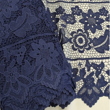 Гипюр макраме темно синий цвет