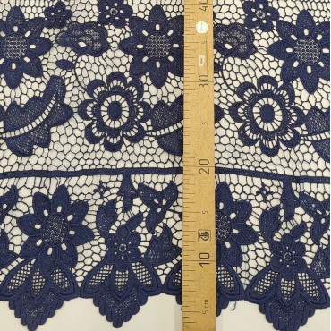 Гипюр макраме темно синий цвет