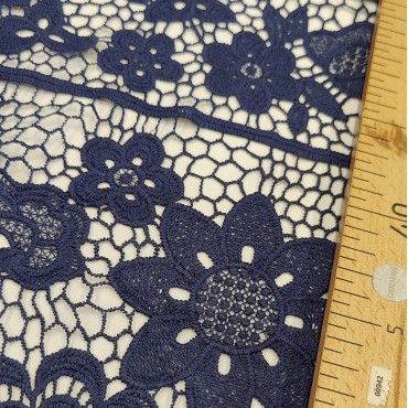 Гипюр макраме темно синий цвет