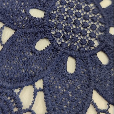 Гипюр макраме темно синий цвет