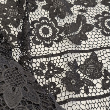 Гипюр макраме чёрный цвет