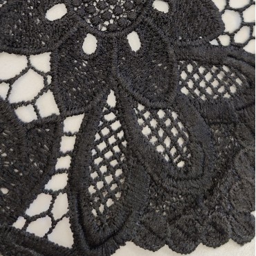 Гипюр макраме чёрный цвет