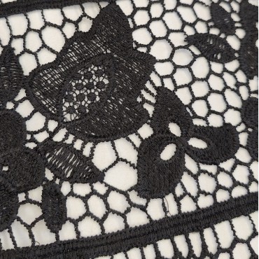 Гипюр макраме чёрный цвет