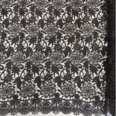 Гипюр макраме чёрный цвет