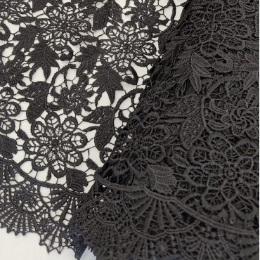 Гипюр макраме чёрный цвет