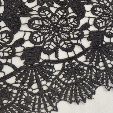 Гипюр макраме чёрный цвет