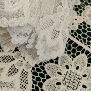 Гипюр макраме молочный цвет