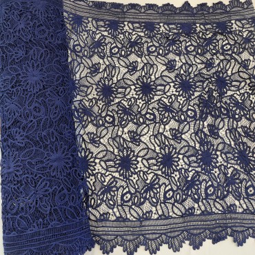 Гипюр макраме темно синий цвет