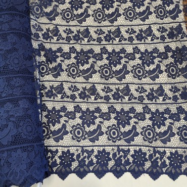 Гипюр макраме темно синий цвет