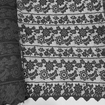 Гипюр макраме чёрный цвет