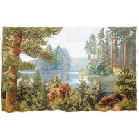 Купон гобеленовый - сосновый бор у озера