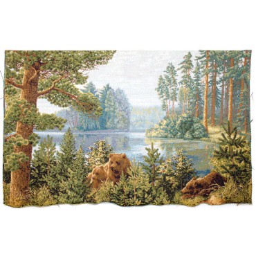 Купон гобеленовый - сосновый бор у озера