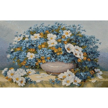 Купон гобеленовый - букет незабудок