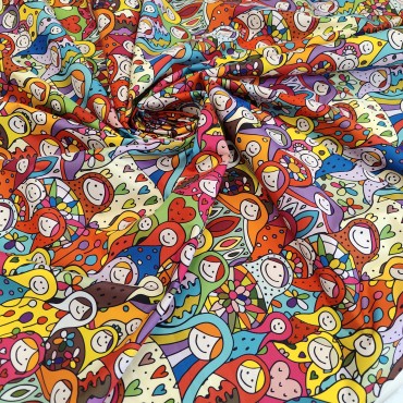 Курточная ткань Дюспо с матрешками