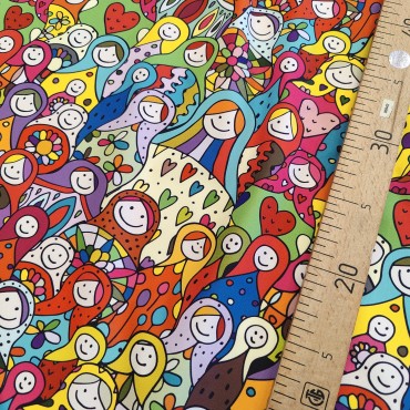 Курточная ткань Дюспо с матрешками