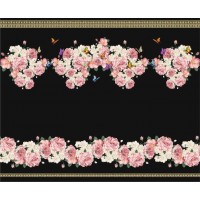 Принт на ткани - Розовый сад вечером