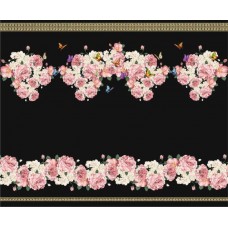 Принт на ткани - Розовый сад вечером