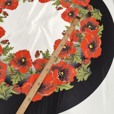 Купон ткани с принтом Маки под крой юбка солнце