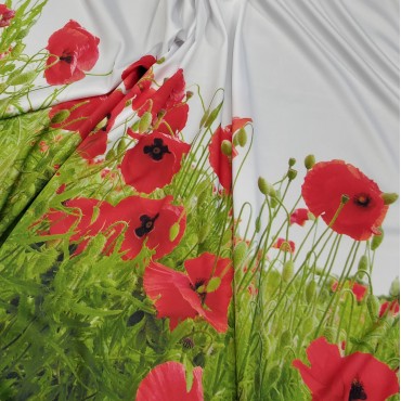 Атлас стрейч Linda Маки на зеленом