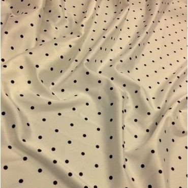 Армани шелк стрейч молочного цвета в горошек