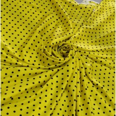 Армани шелк стрейч жёлтый черные горошки