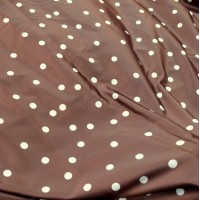 Армани шелк стрейч коричневый в горошек